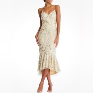 Aidan Maddox size 16 gold trumpet dress new